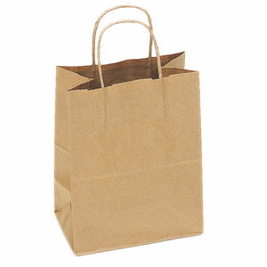 100% Recycled Kraft Paper Shopping Bags (8"X10.25"X4.75") | 10,000 pcs | $5,800 with Upto 3 Colors!